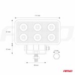 Lámpara de Trabajo AWL02 6 LED FLAT 9-60V