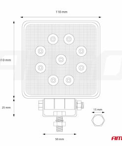 Lámpara de Trabajo AWL07 9 LED FLOOD 9-36V
