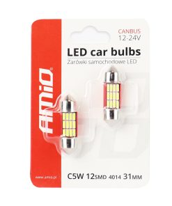 LED CANBUS 4014 12SMD Festoon C5W C10W C3W 31mm White 12V/24V