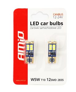 LED CANBUS 12SMD 2835 T10e (W5W)  White 12V/24V