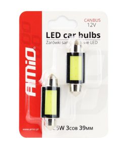 LED CANBUS COB3 Festoon C5W C10W C3W 39mm White 12V 5 LED CANBUS COB3 Festoon C5W C10W C3W 39mm White 12V