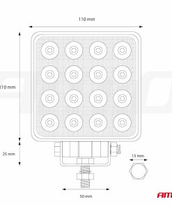 Lámpara de Trabajo AWL10 16LED FLOOD 9-36V
