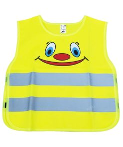 Chaleco de seguridad amarillo para ninos posee certificado AMIO-01737