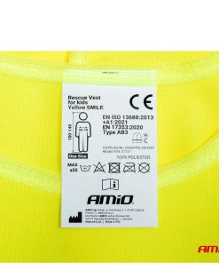 Chaleco de seguridad amarillo para ninos posee certificado AMIO-01737 8 Chaleco de seguridad amarillo para ninos posee certificado AMIO-01737