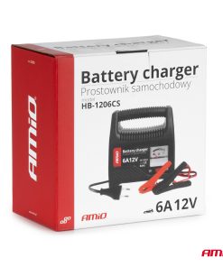 Cargador para batería con indicador (fusíble) 6A, 12V AMiO SBC-6A