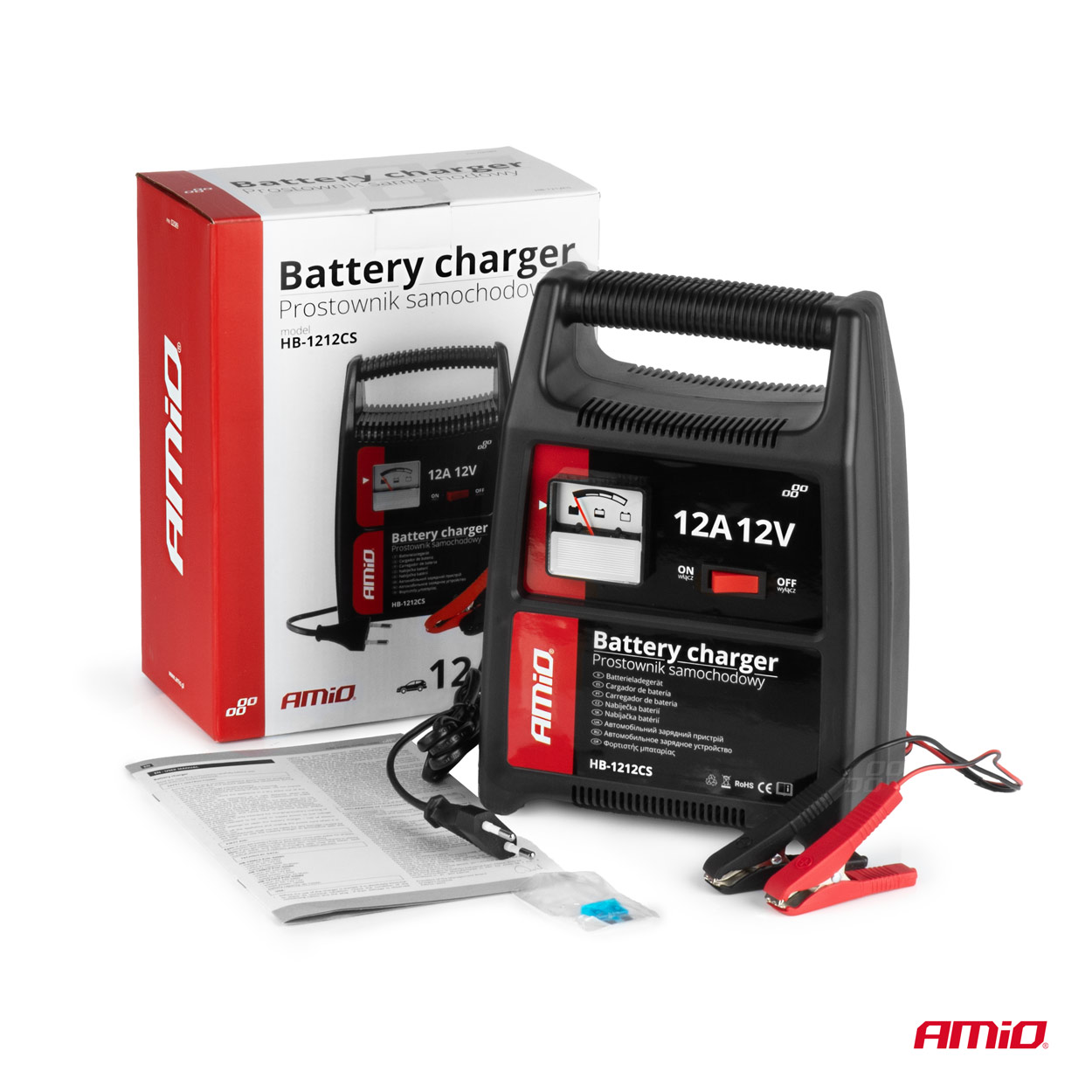 Cargador para batería con indicador (fusíble) 12A, 12V AMiO SBC-12A 6 Cargador para batería con indicador (fusíble) 12A, 12V AMiO SBC-12A
