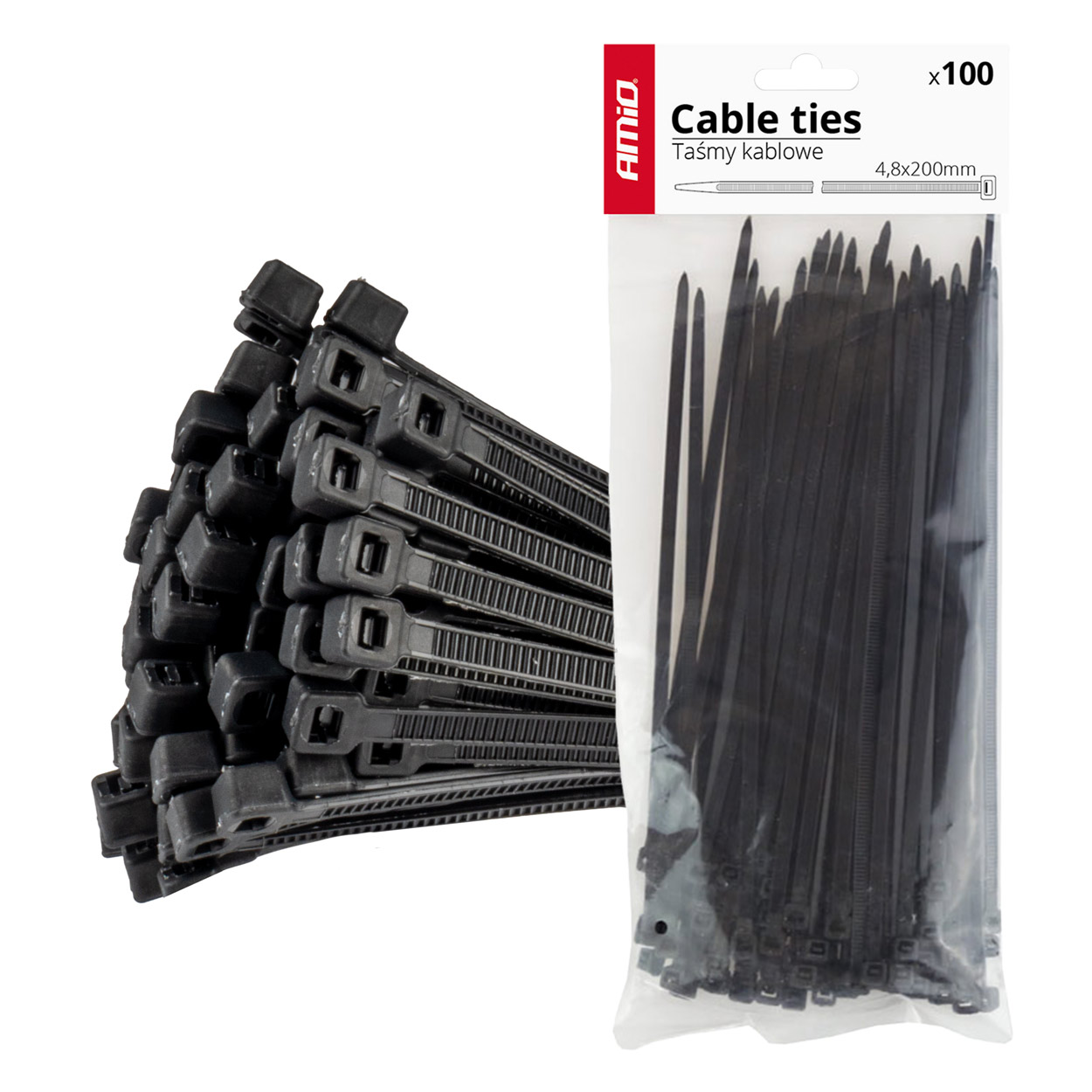Brida plástica para cables 4,8x200mm - 100 unid. 6 Brida plástica para cables 4,8x200mm - 100 unid.