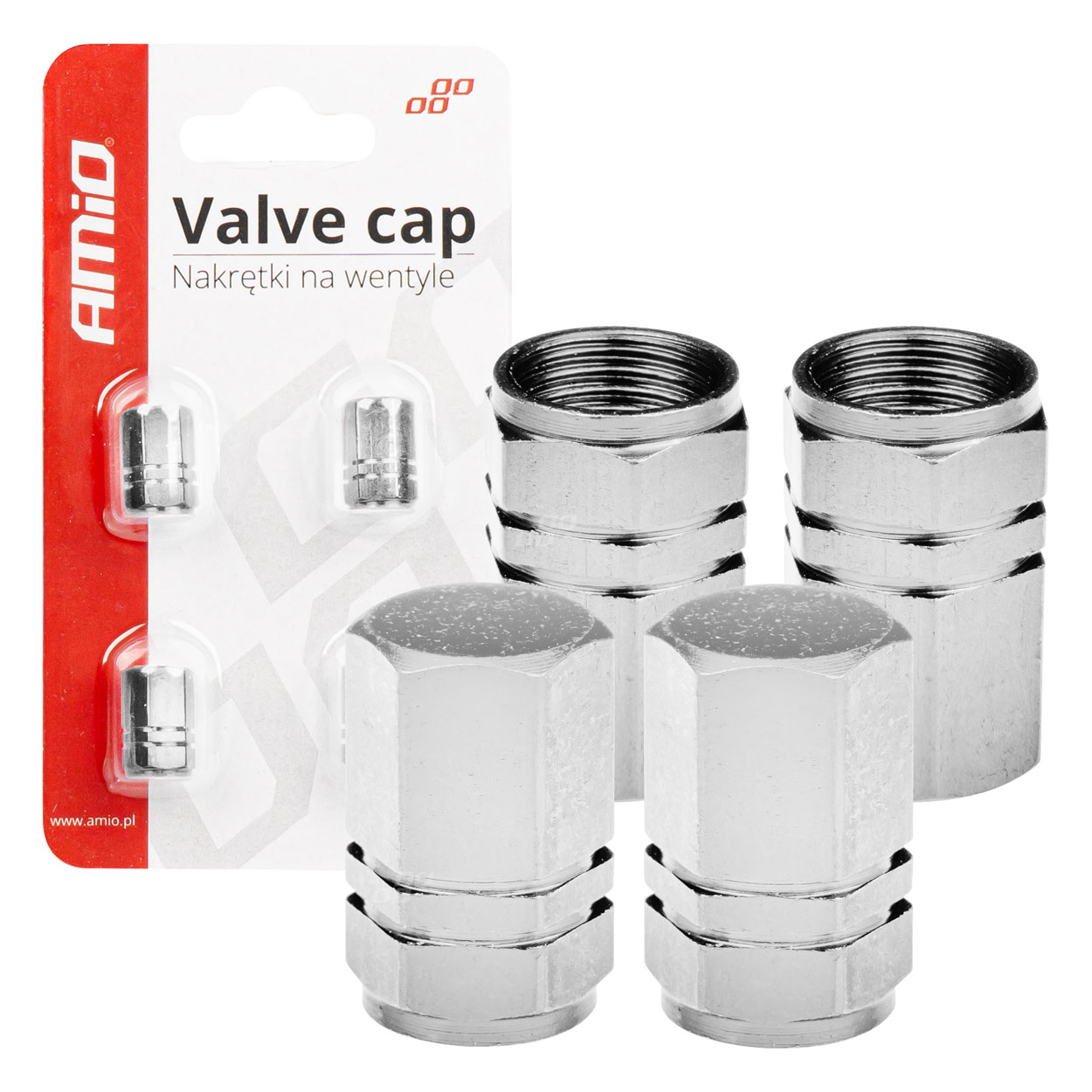 Tapones de aluminio para válvula color plateado 4 unid. 4 Tapones de aluminio para válvula color plateado 4 unid.