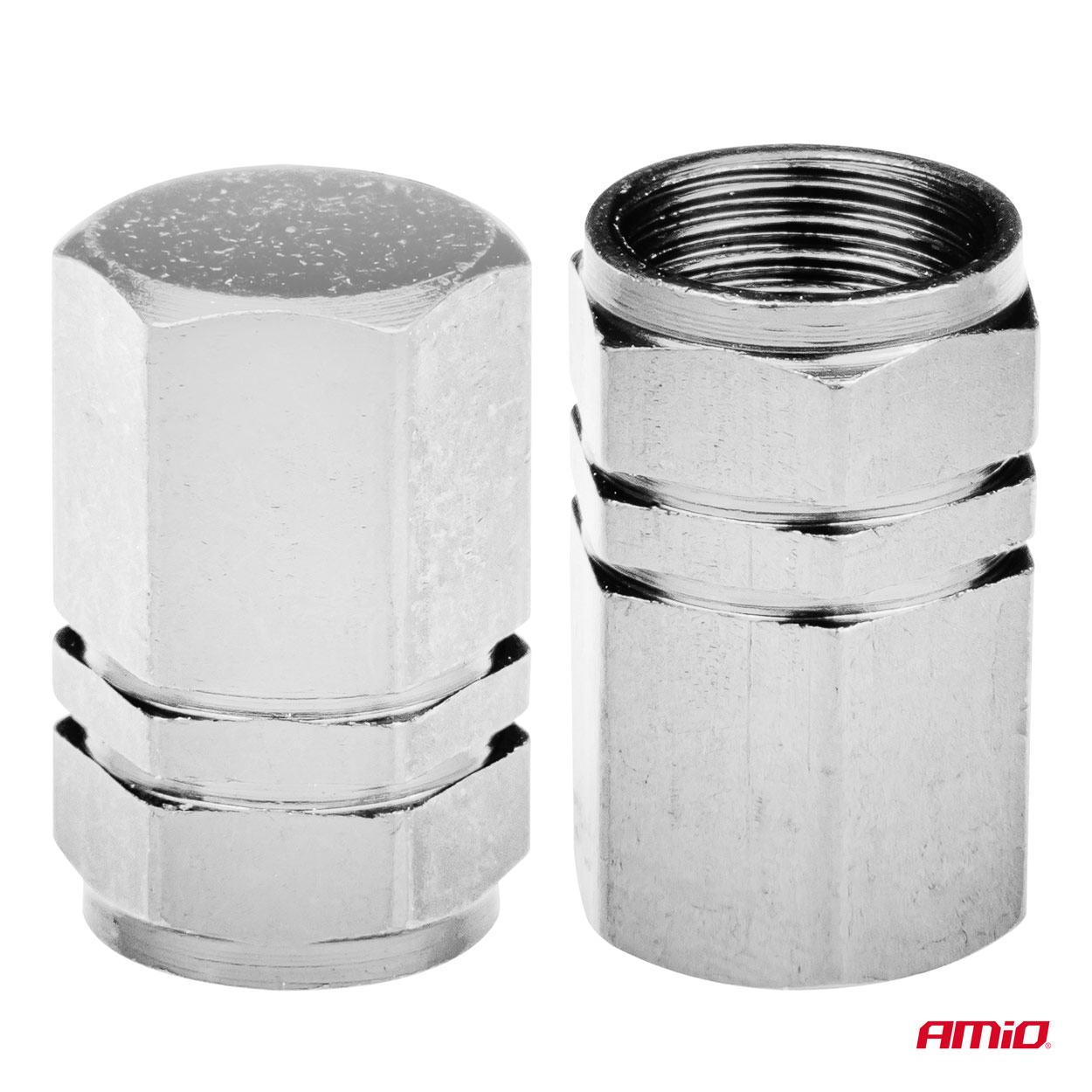Tapones de aluminio para válvula color plateado 4 unid. 2 Tapones de aluminio para válvula color plateado 4 unid.