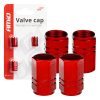 Tapones de aluminio para válvula color rojo 4 unid. 8 Tapones de aluminio para válvula color rojo 4 unid.