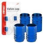 Tapones de aluminio para válvula color azul 4 unid.