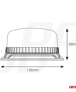 Lámpara Estroboscópica W03B 3-tornillos R65 R10 36LED 12/24V IP56