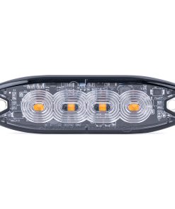 Lámpara Estroboscópica Plana Slim Amber Grill Mount Flash Light 4x3W LED R65 R10 12/24V IP67 AMIO-02298