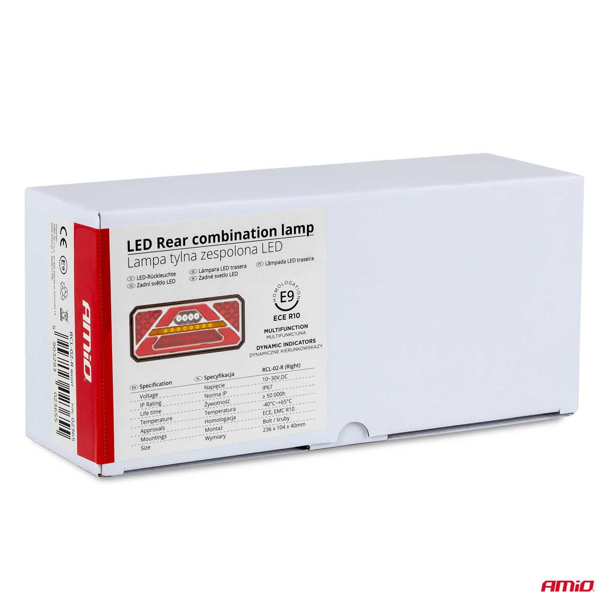 Piloto multifuncional LED DINAMICO trasero DERECHO RCL-02-R 12 Piloto multifuncional LED DINAMICO trasero DERECHO RCL-02-R