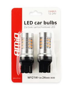 LED CANBUS 3030 24SMD T20 7440 WY21W Amber 12V/24V