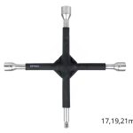 Llave para llantas tipo cruz- engomado 17-19-21mm 1/2"