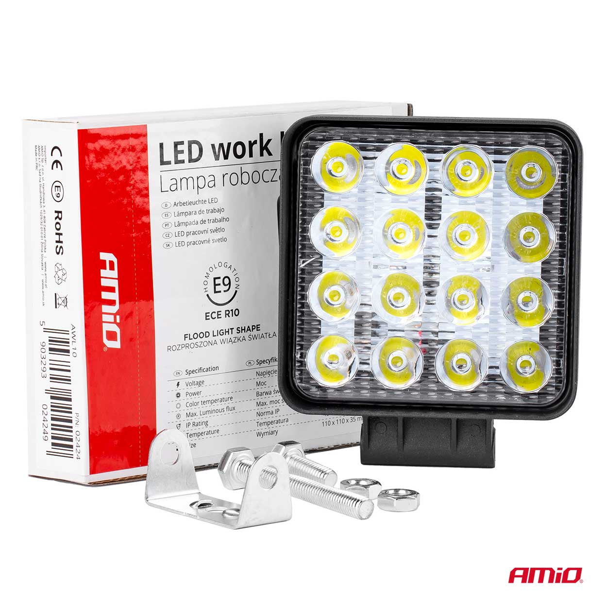 Lámpara de Trabajo AWL10 16LED FLOOD 9-36V 9 Lámpara de Trabajo AWL10 16LED FLOOD 9-36V