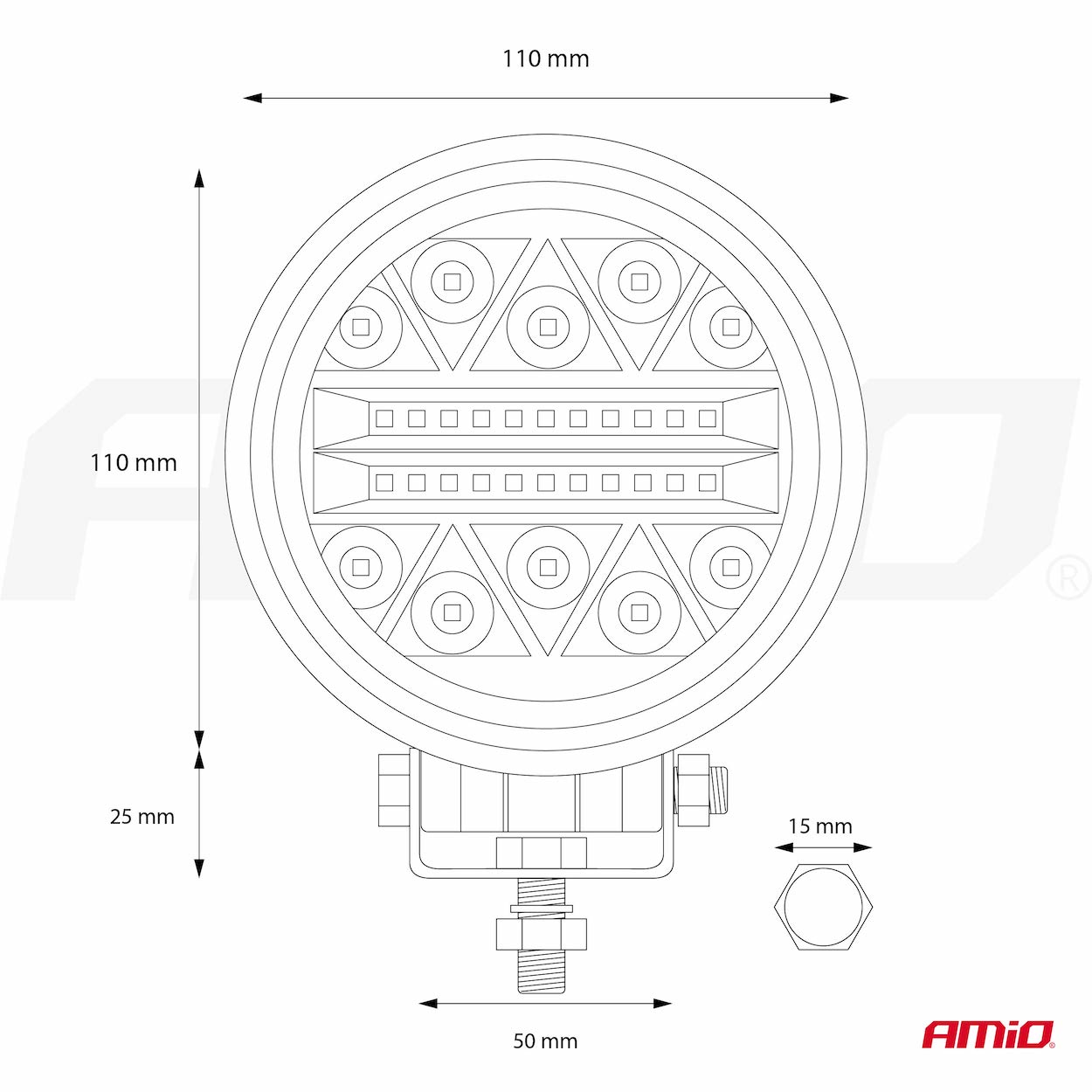Lámpara de Trabajo AWL16 26LED COMBO 9-36V 1 Lámpara de Trabajo AWL16 26LED COMBO 9-36V