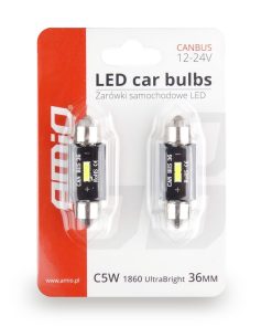 LED CANBUS 1860 1SMD UltraBright Festoon C5W C10W C3W 36mm White 12V/24V