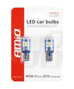 LED CANBUS 21SMD UltraBright 2016 T10 W5W White 12V/24V