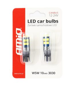 LED CANBUS 10SMD 3030 T10 W5W White 12V/24V