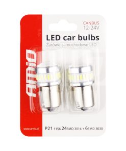 LED CANBUS 3014 24SMD + 3030 6SMD 1156 BA15S P21W R10W R5W White 12V/24V