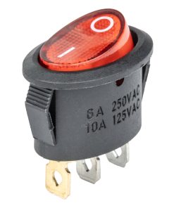 Interruptor ovalado rojo 12V o 230V (iluminado) BU01