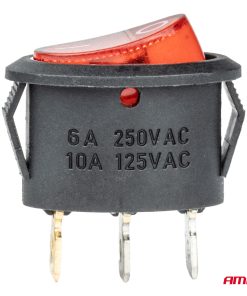 Interruptor ovalado rojo 12V o 230V (iluminado) BU01