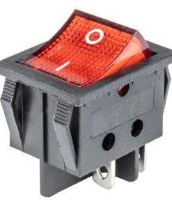Interruptor rectangular rojo  12V/230V (iluminación) BU02
