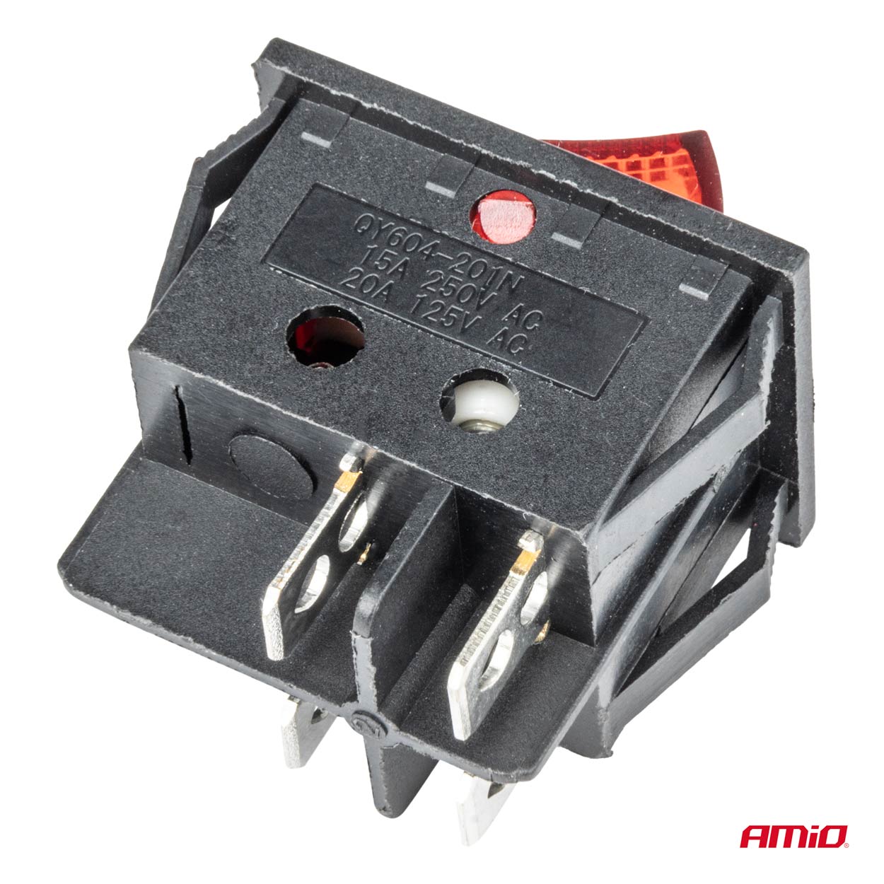 Interruptor rectangular rojo 12V/230V (iluminación) BU02 3 Interruptor rectangular rojo 12V/230V (iluminación) BU02