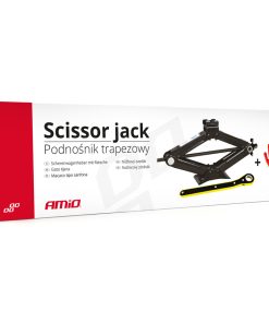 Gato de tijera 2T con mango de llave + Guantes de trabajo AMIO-02479