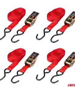 Juego cintas de amarre con tensor 700kg 25mm 4,5m 4 unid  BELT-03