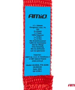 Juego cintas de amarre con tensor 700kg 25mm 4,5m 4 unid  BELT-03