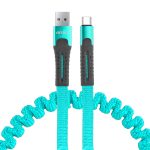 Cable espiral USB+USB-C 1.2m FullLINK UC-14