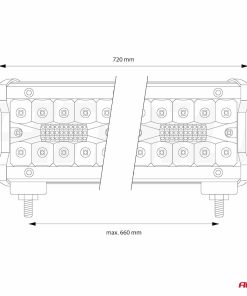 Lámpara de trabajo LED AWL30 200LED 720x74 600W COMBO 9-36V