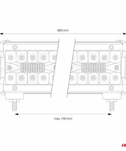 Lámpara de trabajo LED  AWL31 220LED 800x74 660W COMBO 9-36V