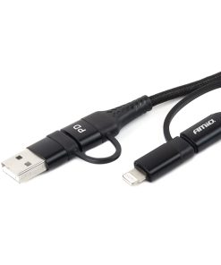Multi-Cable USB 2 en 1 C-USB C iOs USB A FullLINK 1m UC-15
