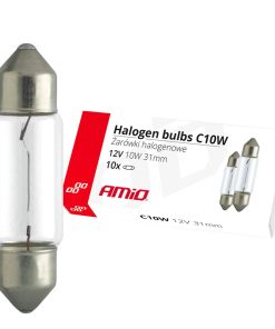 Bombillas halógenas C10W Festoon 31mm 12V 10 unid.