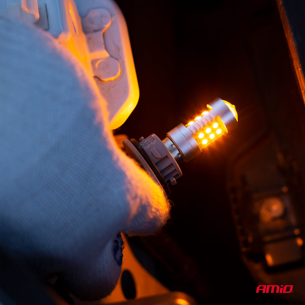 Żarówki LED CANBUS 3030 24SMD 1156 BAU15S PY21W Amber 12V/24V 6 Żarówki LED CANBUS 3030 24SMD 1156 BAU15S PY21W Amber 12V/24V