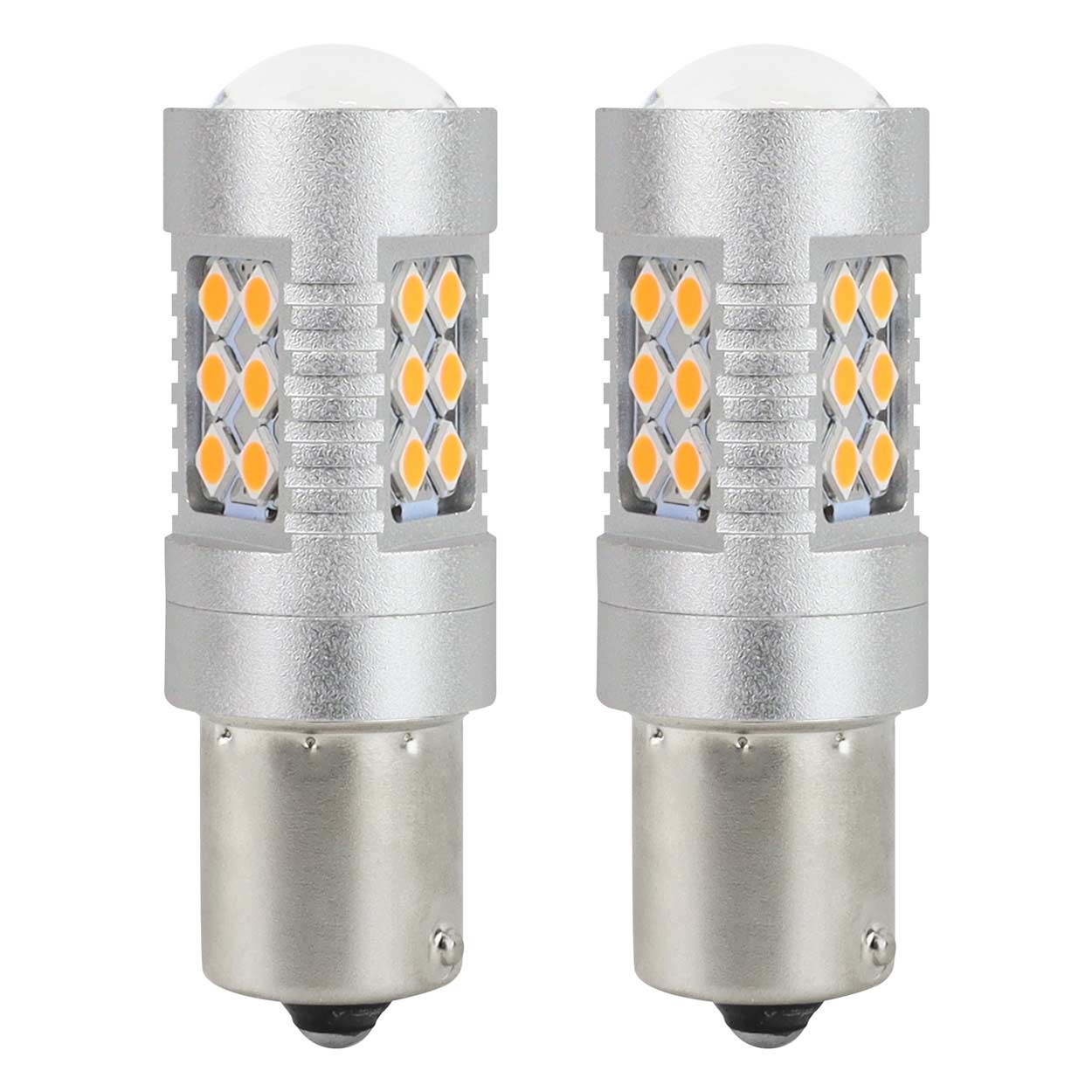 Żarówki LED CANBUS 3030 24SMD 1156 BAU15S PY21W Amber 12V/24V 4 Żarówki LED CANBUS 3030 24SMD 1156 BAU15S PY21W Amber 12V/24V