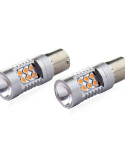 Żarówki LED CANBUS 3030 24SMD 1156 BAU15S PY21W Amber 12V/24V