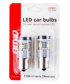 LED CANBUS 3020 24SMD 1156 BA15S P21W R10W R5W White 12V/24V 6 LED CANBUS 3020 24SMD 1156 BA15S P21W R10W R5W White 12V/24V