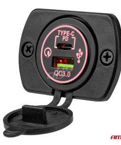 Cargador impermeable  USB+USB-C 12/24V MOD-08