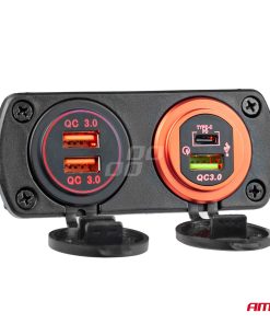 Cargador impermeable  USB+USB-C 12/24V MOD-08