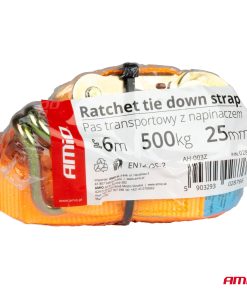 Juego cintas de amarre con tensor 500kg 25mm 6m BELT-08 18 Juego cintas de amarre con tensor 500kg 25mm 6m BELT-08