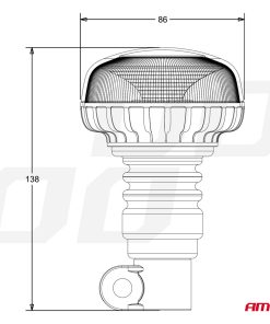 Lámpara Estroboscópica W21pl tubo flexible R65 R10 18LED 12/24V IP56 10 Lámpara Estroboscópica W21pl tubo flexible R65 R10 18LED 12/24V IP56