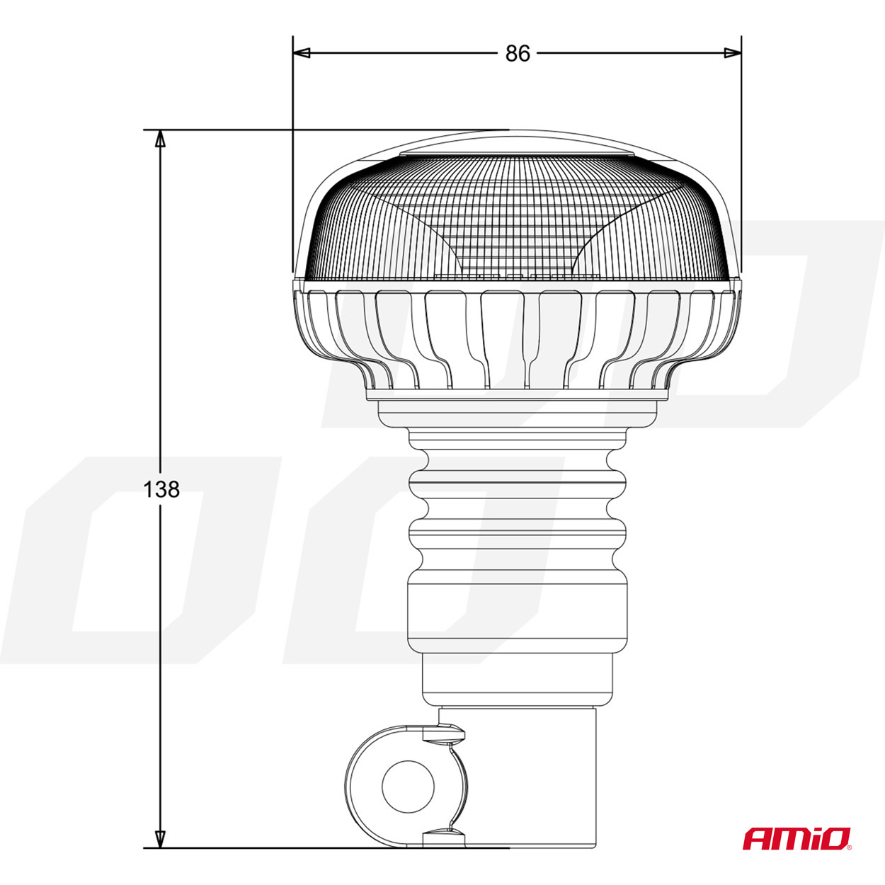 Lámpara Estroboscópica W21pl tubo flexible R65 R10 18LED 12/24V IP56 4 Lámpara Estroboscópica W21pl tubo flexible R65 R10 18LED 12/24V IP56