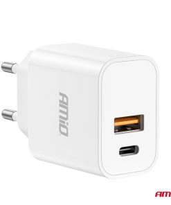 Cargador de pared PRO-09 USB+USB-C 20W Quick Charge 230V 6 Cargador de pared PRO-09 USB+USB-C 20W Quick Charge 230V