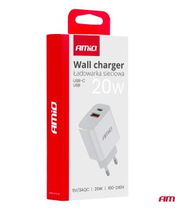 Cargador de pared PRO-09 USB+USB-C 20W Quick Charge 230V 7 Cargador de pared PRO-09 USB+USB-C 20W Quick Charge 230V
