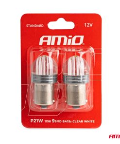LED STANDARD P21W 9SMD 12V Clear white Bliester (2 unid.)